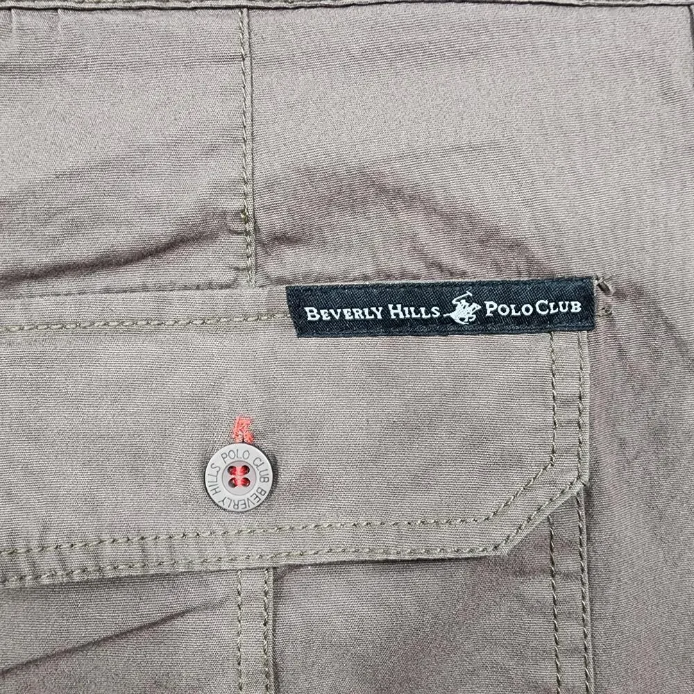 NEW Beverly Hills Polo Club Shorts Mens 44 Brown Cargo Modern Stretch Casual